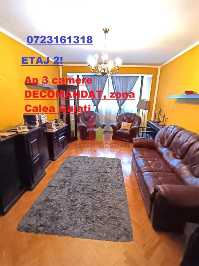 ETAJ 2! Apartament 3 camere DECOMANDAT, zona Calea Galati - foto 1