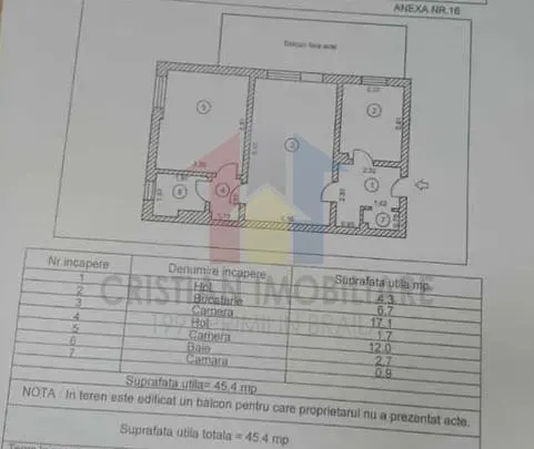 Ap.2 cam, Marna, conf 1, semidecomandat, parter cu balcon - foto 1