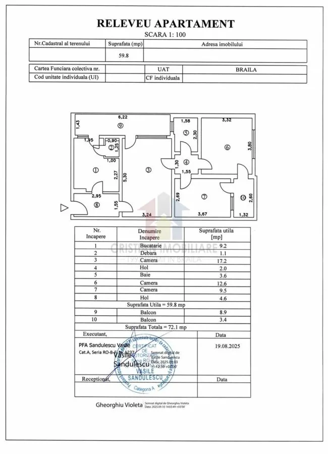 Disponibil Imediat! 3 camere, 72 mp, confort 1, Viziru 1 - foto 1