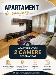Apartament cu 2 camere, decomandat in Tatarasi la etajul 2 - Iasi