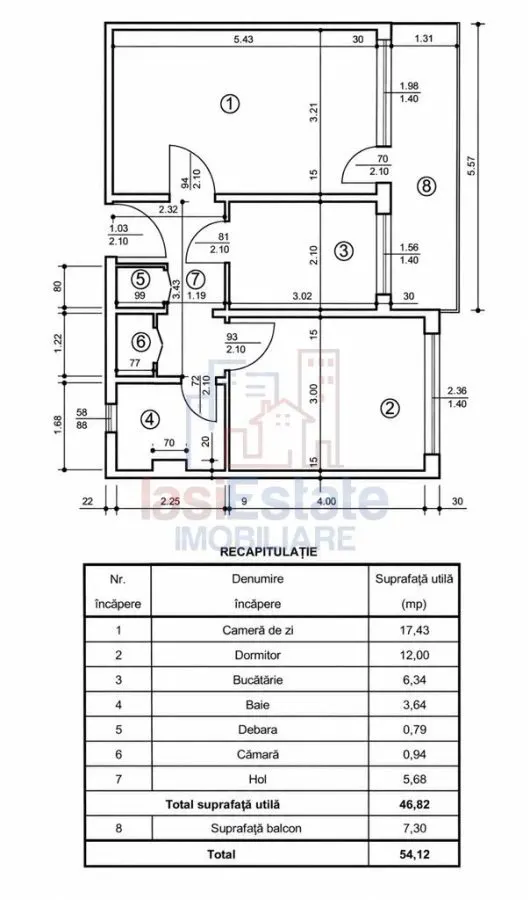 Apartament cu 2 camere, decomandat in Tatarasi la etajul 2 - foto 12