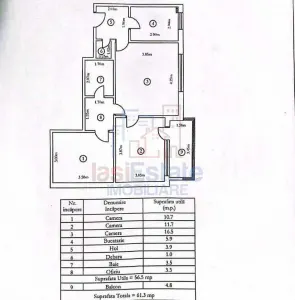 Apartament 3 camere renovat, 61 mp, etaj 8/10 â€“ Splai Bahlui - Iasi