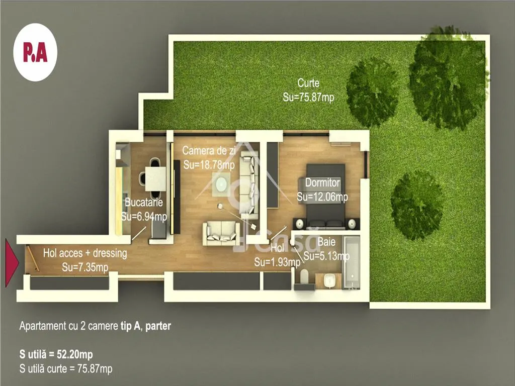 Apartament 2 Camere *Curte Proprie* - foto 3