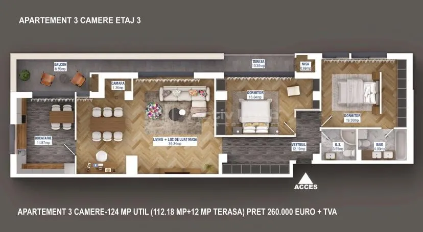 Apartamente noi de 2 si 3 camere zona Sisesti - foto 8