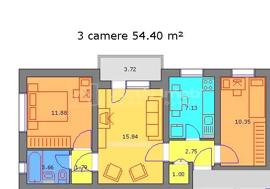 Apartament 3 camere  - Rogerius - Str Selimbarului - etaj 4 - foto 14