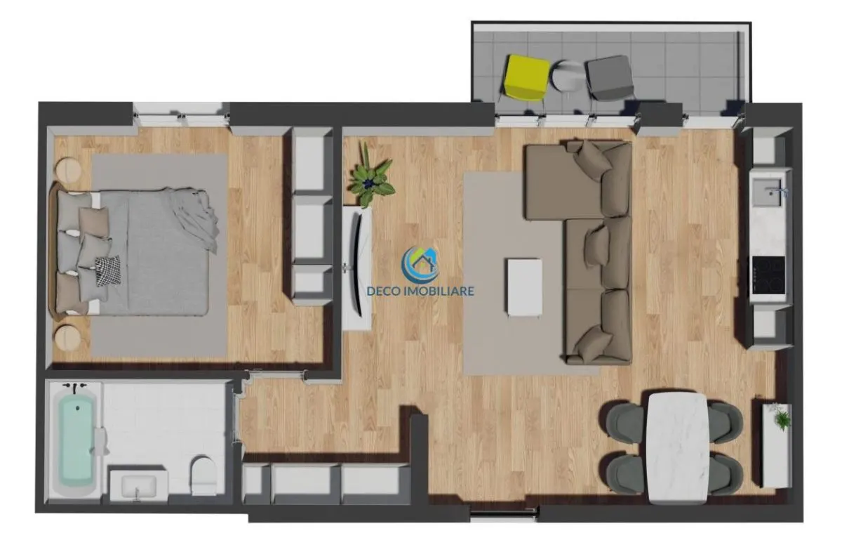 Apartament 2 camere 57 mp si balcon 5 mp, CF,  zona Vivo - foto 6