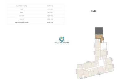 Apartament 2 camere finalizat cu terasa de 60 mp, zona VIVO - foto 3