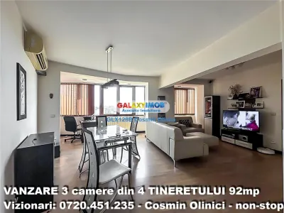3 camere 92 mp - Living 30 mp - 2 bai - Renovare premium - Panorama - Bucuresti