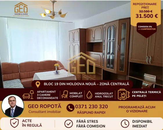 Apartament 3 camere Moldova Noua - poza 1
