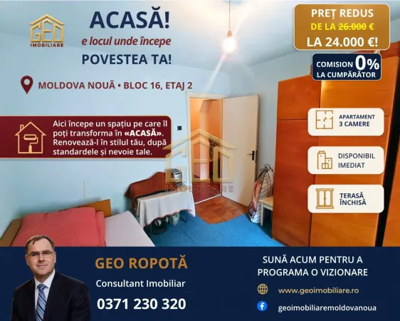Apartament 3 camere Moldova Noua - poza 1