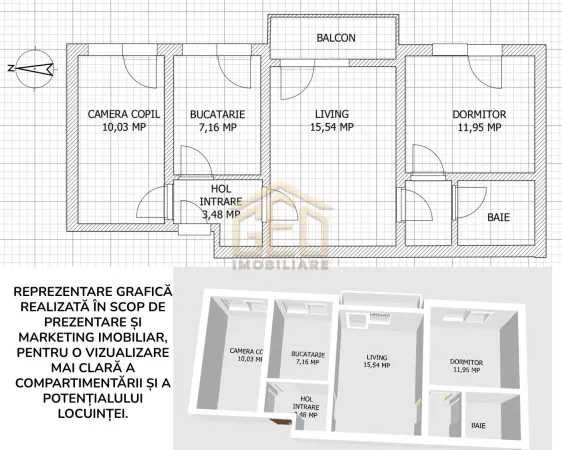 Apartament 3 camere Moldova Noua - poza 10