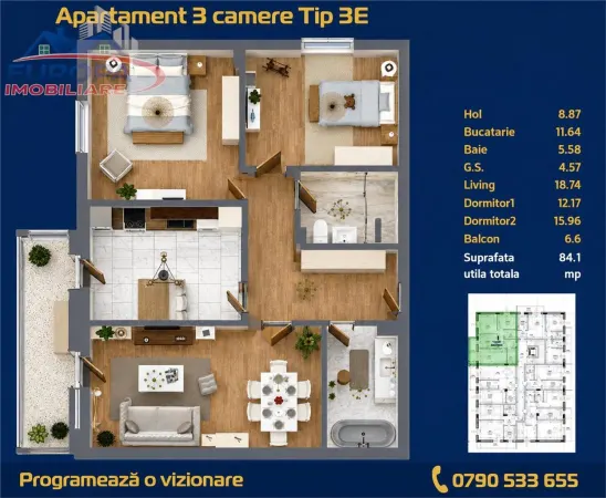 Apartament 3 camere Tulcea - poza 3