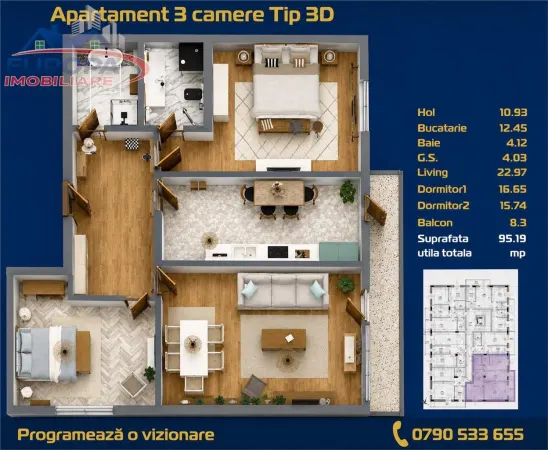 Apartament 3 camere Tulcea - poza 4