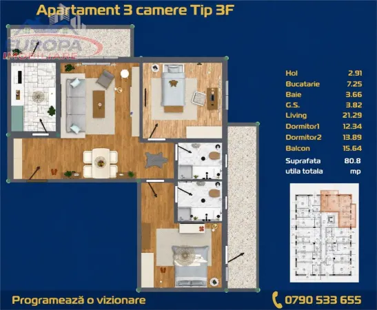 Apartament 3 camere Tulcea - poza 5