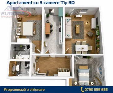 Apartament 3 camere zona C5 in BLOC NOU - foto 7