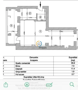 Spatiu comercial 60 mp Ultracentral, trafic pietonal - Pitesti