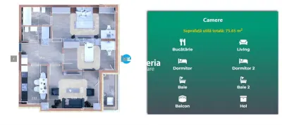 Apartament 3 camere Copou FINALIZAT SI INTABULAT complex rezidential nou! - foto 2