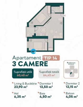 Apartament 3 camere Iași - poza 3