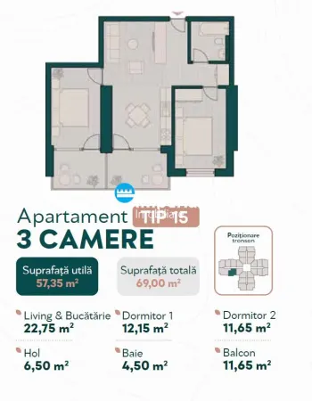 Apartament 3 camere Iași - poza 5