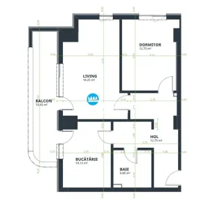 Apartamente noi, 2 camere 74Mp, Pret Promotional! - foto 3