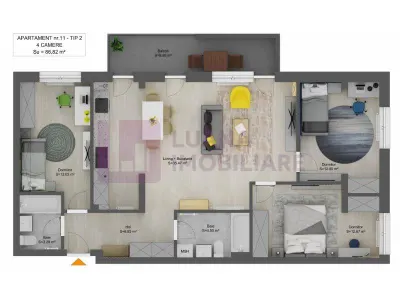 Apartament 4 camere | NOU | Doamna Stanca | lift | la alb (4) - foto 3