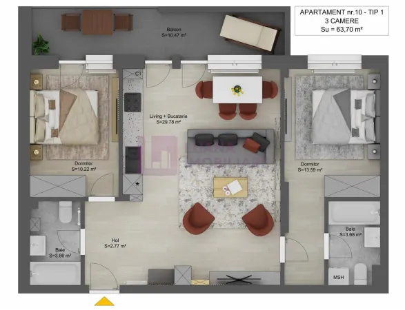 Apartament 3 camere Șelimbăr - poza 3