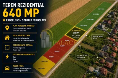 Teren 640 mp, Proselnici, Miroslava - foto 1