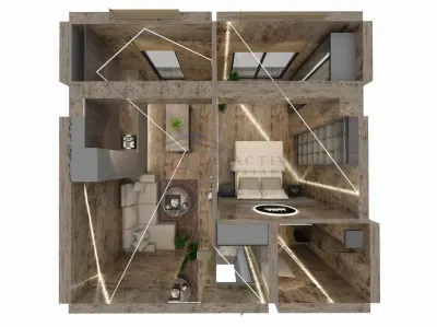 Apartament 2 camere | Lux | 45 mp | i2c-1866 - foto 2