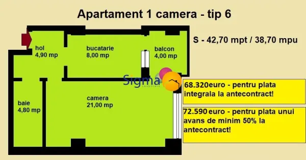 Apartament 1 camera Iași - poza 3
