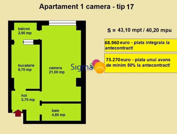 Apartament 1 camera Iași - poza 3