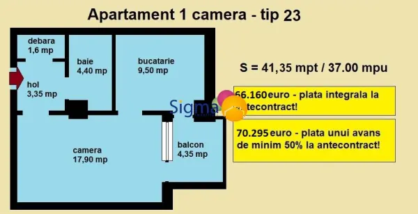 Apartament 1 camera Iași - poza 3