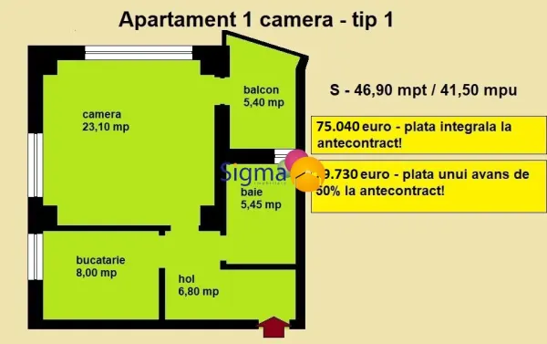 Apartament 1 camera Iași - poza 3