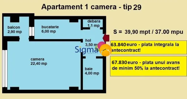 Apartament 1 camera Iași - poza 3