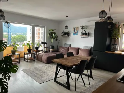 Proprietar | 2 camere+2 bai | 65mp utili + 17mp balcon | mobilat si utilat | parcare subterana | Alphaville Arena - foto 1