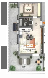 Apartament de vanzare in Sibiu - 2 camere, terasa 46.9 mp, bloc nou cu lift, Calea Surii Mici - foto 2