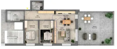 Penthouse de vanzare in Sibiu - 3 camere, terasa 46.36 mp, bloc nou cu lift, zona Dna Stanca - foto 2