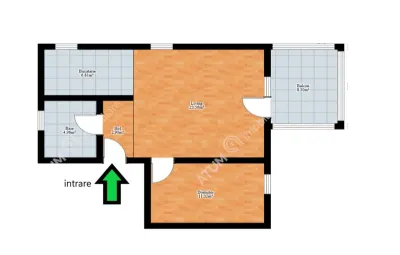 De inchiriat apartament cu 2 camere balcon si parcare amplasat la etajul 1 in zona Strand din Sibiu - foto 6