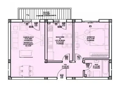 De vanzare apartament la cheie cu 2 camere decomandate si balcon zona Doamna Stanca din Sibiu - foto 7