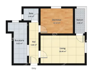 Apartament cu 2 camere decomandate si balcon de inchiriat in Sibiu zona Rahovei - foto 5