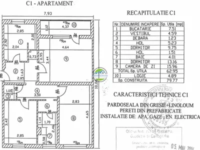 VEST - Eremia Grigorescu - Apartament 3 camere de Vanzare - Ploiesti