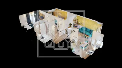 Apartament 3 camere, 2 bai, 2 terase, mobilat si utilat confort lux - foto 13