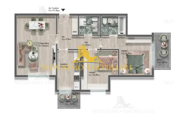 Apartament 3 camere Ploiești - poza 1