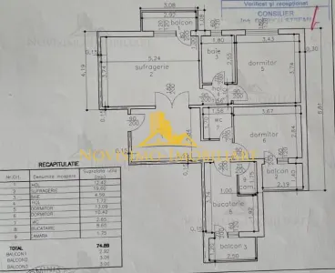 NOVISIMO-IMOBILIARE: AP.CU 3 CAM . IN ZONA CANTACUZINO, MOBILAT - foto 18