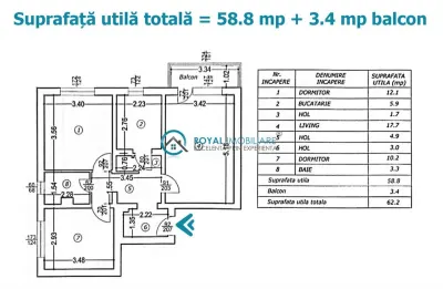 Royal Imobiliare - Vanzare apartament 3 camere zona Republicii - foto 8