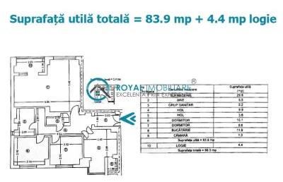Royal Imobiliare - Vanzare apartament 3 camere zona P-ta Mihai Viteazu - foto 14