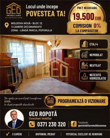 Apartament 3 camere Moldova Noua - poza 1