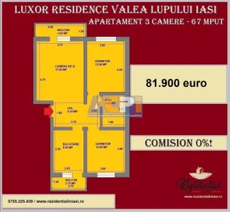 De vanzare apartament 3 camere, decomandat, MUTARE IMEDIATA, Popas Pacurari - foto 2