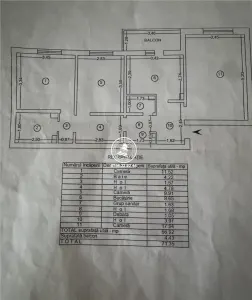 Apartament 3 camere decomandat, 71,35 mp, 2 băi, etaj 3/4 – Nicolina 1, Str. Orientului - Iasi