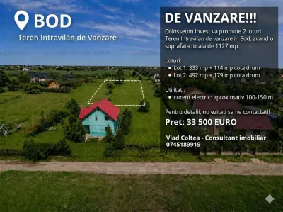 Teren arabil, intravilan - zona Bod - Bod