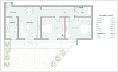 Apartament 3 camere, bloc nou, zona Plopi Timisoara - foto 12